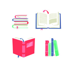 Cartoon drawing book for Student. Hand drawn school object. Actual Vector illustration about Reading. Creative art work 