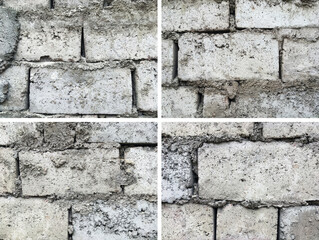 Brick grey wall backgrounds set