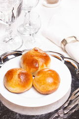 Homemade fresh wheat flour pastries on the kitchen table