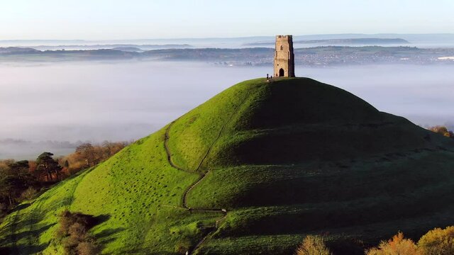 United Kingdom, England, Somerset, Glastonbury, St. Michael's Church Tower on Glastonbury Tor