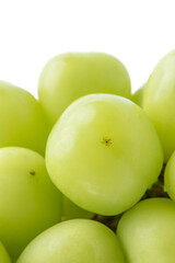 Beautiful a bunch of Shine Muscat green grape isolated on white background.