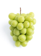 Beautiful a bunch of Shine Muscat green grape isolated on white background.