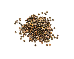 Okra or lady fingers, abelmoschus esculentus seeds isolated on white background