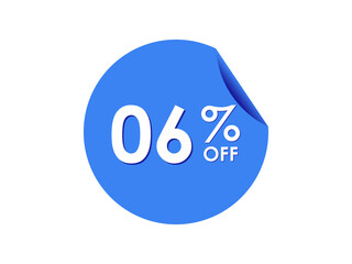 6% OFF Sticker, 6 percent discount Special Offer Price Label