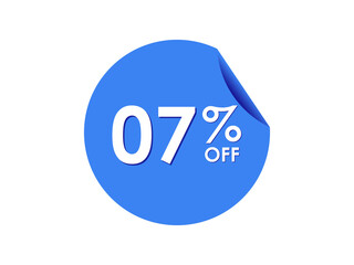 7% OFF Sticker, 7 percent discount Special Offer Price Label