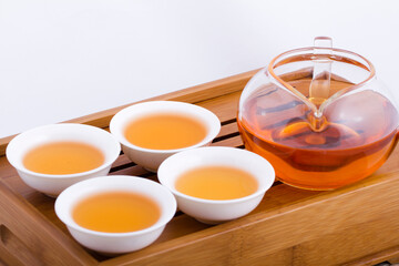Chinese tea set on tray