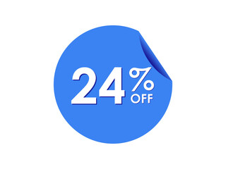 24% OFF Sticker, 24 percent discount Special Offer Price Label