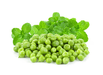 Green peas isolated on white