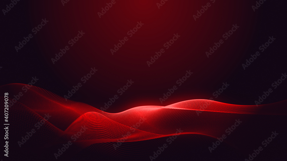 Poster dot red purple wave line light gradient dark background. abstract technology big data digital backgr