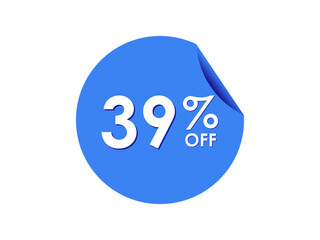 39% OFF Sticker, 39 percent discount Special Offer Price Label