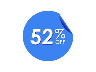 52% OFF Sticker, 52 percent discount Special Offer Price Label