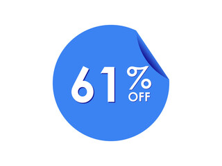 61% OFF Sticker, 61 percent discount Special Offer Price Label