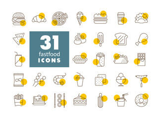 Fastfood, Food court vector icon