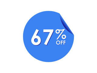 67% OFF Sticker, 67 percent discount Special Offer Price Label
