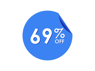 69% OFF Sticker, 69 percent discount Special Offer Price Label