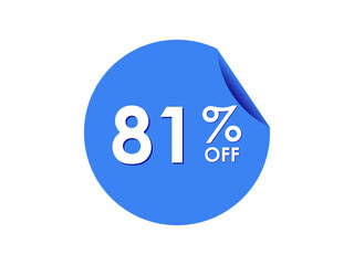 81% OFF Sticker, 81 percent discount Special Offer Price Label