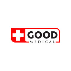 Medical logo design with simple cross icon template