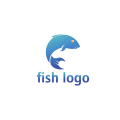sea ​​fish logo simple color illustration design vector
