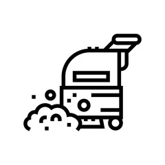 professional vacuum washing machine line icon vector. professional vacuum washing machine sign. isolated contour symbol black illustration