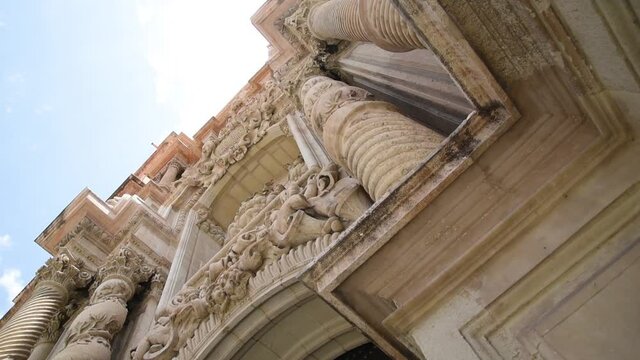 Basilica of Santa Mar&iacute;a of Elche, Alicante. Facade of the minor Basilica of Santa Mar&iacute;a de Elche. Nice facade of a medieval cathedral in Spain.

