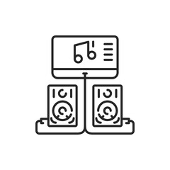 Podcast equipment color line icon. Podcasting. Editable stroke.