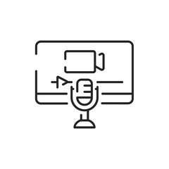 Fototapeta premium Record sound color line icon. Podcasting. Editable stroke.