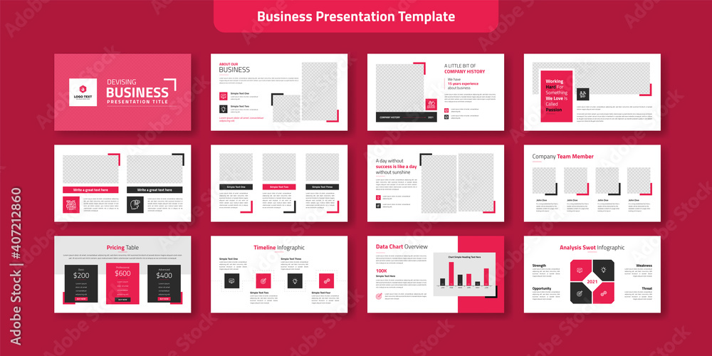Wall mural creative business powerpoint presentation slides template design. use for modern keynote presentatio