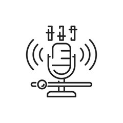 Record sound color line icon. Podcasting. Editable stroke.