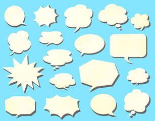 白いテクスチャの吹き出しセット