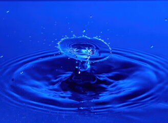 Macro high speed double impact Water drops photograph.