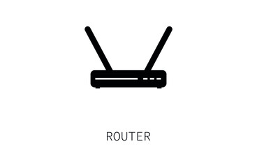 router vector icon.  Editable stroke. Symbol in Line Art Style for Design, Presentation, Website or Apps Elements, Logo. Pixel vector graphics - Vector