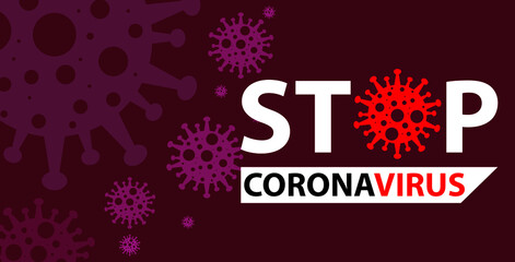 Fototapeta na wymiar Stop virus icon. Coronavirus outbreak. Coronavirus Covid-19, The virus attacks the respiratory tract, pandemic medical health risk. Quarantine illustration
