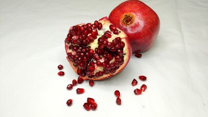 pomegranate isolated on black