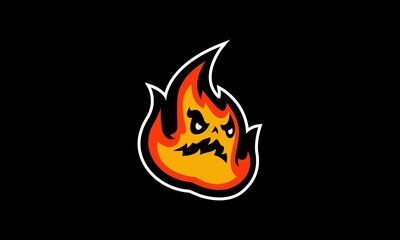 Flame sports vector mascot logo design	
