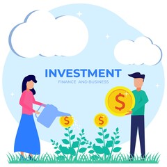 Illustration vector graphic cartoon character of business investment