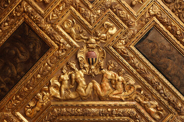 Deckenschmuck im Dogenpalast, Venedig, Italien