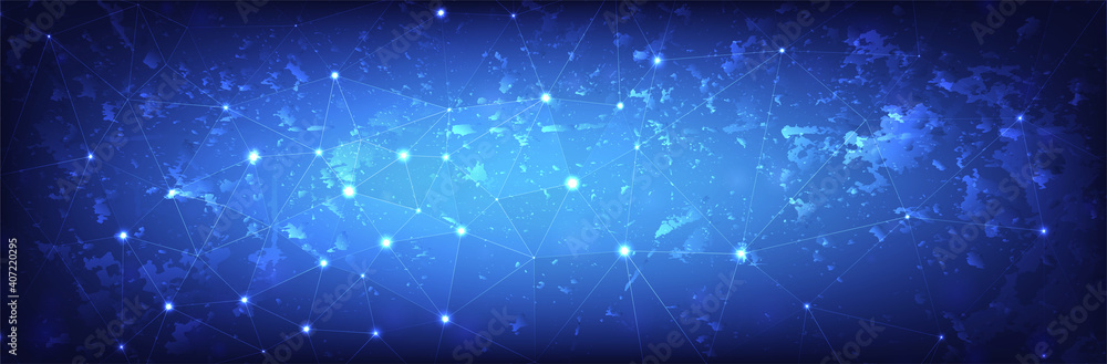 Poster blue abstract technology background. triangle net pattern. futuristic vector illustration
