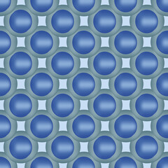 A pattern or background of blue balls framed with green ones