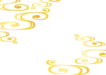 金色の流水紋の和風背景