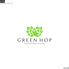 Green hop. Logo template