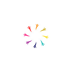 Obraz premium People together, connection sign, symbol, artwork, logo isolated on white