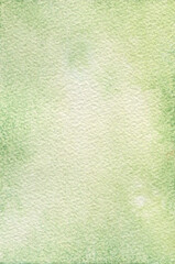 Green watercolor background with watercolour ombre. White paper. Abstract aquarelle texture. Organic colors. Natural watercolor degrade painting backdrop. Green painted banner. Ethical Living concept.