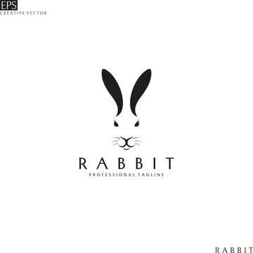 Rabbit Head. Logo Template