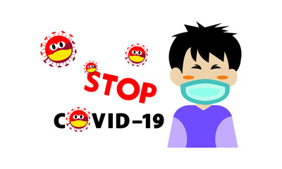 Protective face mask against and stop corona virus,Covid-19.