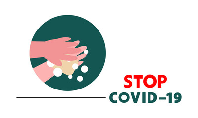 Washing hand for coronavirus prevention,COVID-19 prevention,Vector illustration.