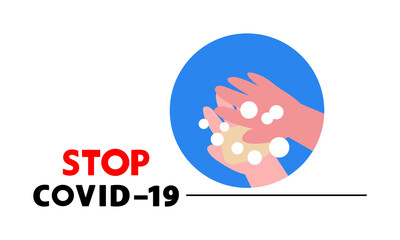Washing hand for coronavirus prevention,COVID-19 prevention,Vector illustration.
