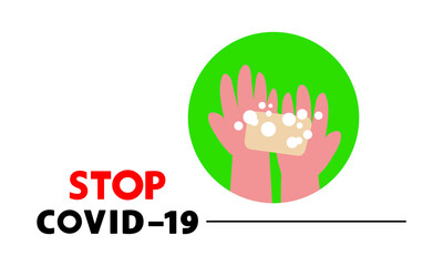 Washing hand for coronavirus prevention,COVID-19 prevention,Vector illustration.