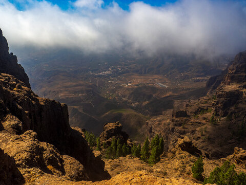 Der Blick vom Plateau des "Roque Bentayga" in die Weite dieser Landschaft