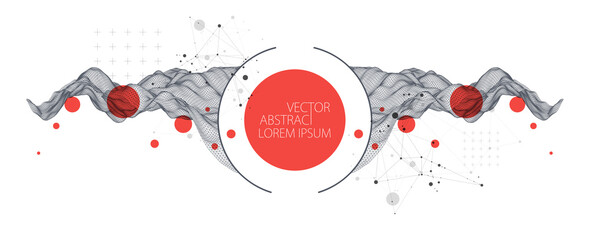 Modern science or technology abstract background. Cyberspace surface illustration. Vector.