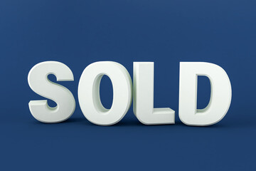 3d rendering of a sold sign